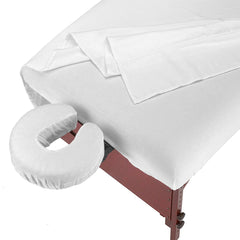 Master Massage Deluxe Massage Table Flannel 3 Piece Sheet Set - 100% Cotton :Off white  (94206)