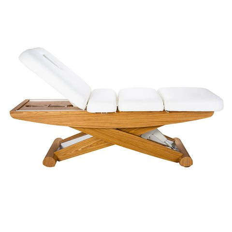 Silver Fox Luna X 3 Section Wooden Electric Massage Table / Facial Bed, White (2256)