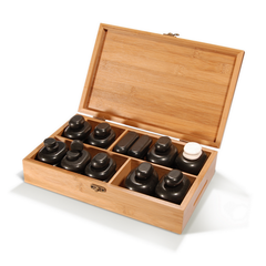 Master Massage Hot Stone Set for Body Massage with Bamboo Box (Basalt Rock & Marble - 40 pcs) (31135)