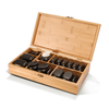 Image of Master Massage Hot Stone Set - Deluxe Package in a Bamboo Box (Basalt rock & Marble - 50 pieces) (31136)