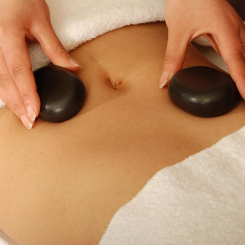 Master Massage Large Flat Ovular Hot Stone Set for Hot Stone Massage (Basalt Rock - 8 pcs) (31140)