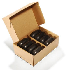 Master Massage Large Flat Ovular Hot Stone Set for Hot Stone Massage (Basalt Rock - 8 pcs) (31140)
