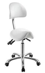 Silver Fox Rolling Saddle Stool with Backrest (EF1025A)