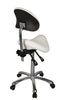 Image of Silver Fox Rolling Saddle Stool with Backrest (EF1025A)