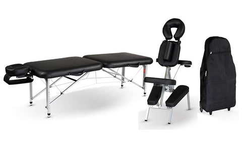 Body Choice AluLight Luxe Portable Massage Table and Chair Package (ALU-LUX-PKG)