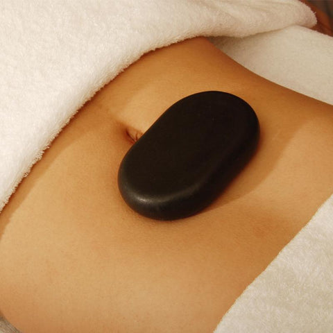 Master Massage Extra Large Flat Ovular Hot Stone Set for Hot Stone Massage (Basalt Rock - 4 pcs) (31141)