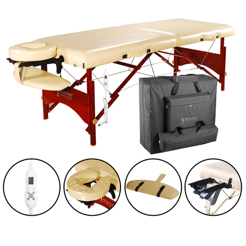 Master Massage 28" Vista/Caribbean Portable Massage Table with Therma Top  - 20236